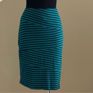 Mossimo Navy & Teal Pencil Skirt | Stretchy, Fully Lined | Size Large